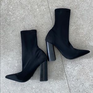 Tony Bianco Black Lycra Diddy Ankle Boots